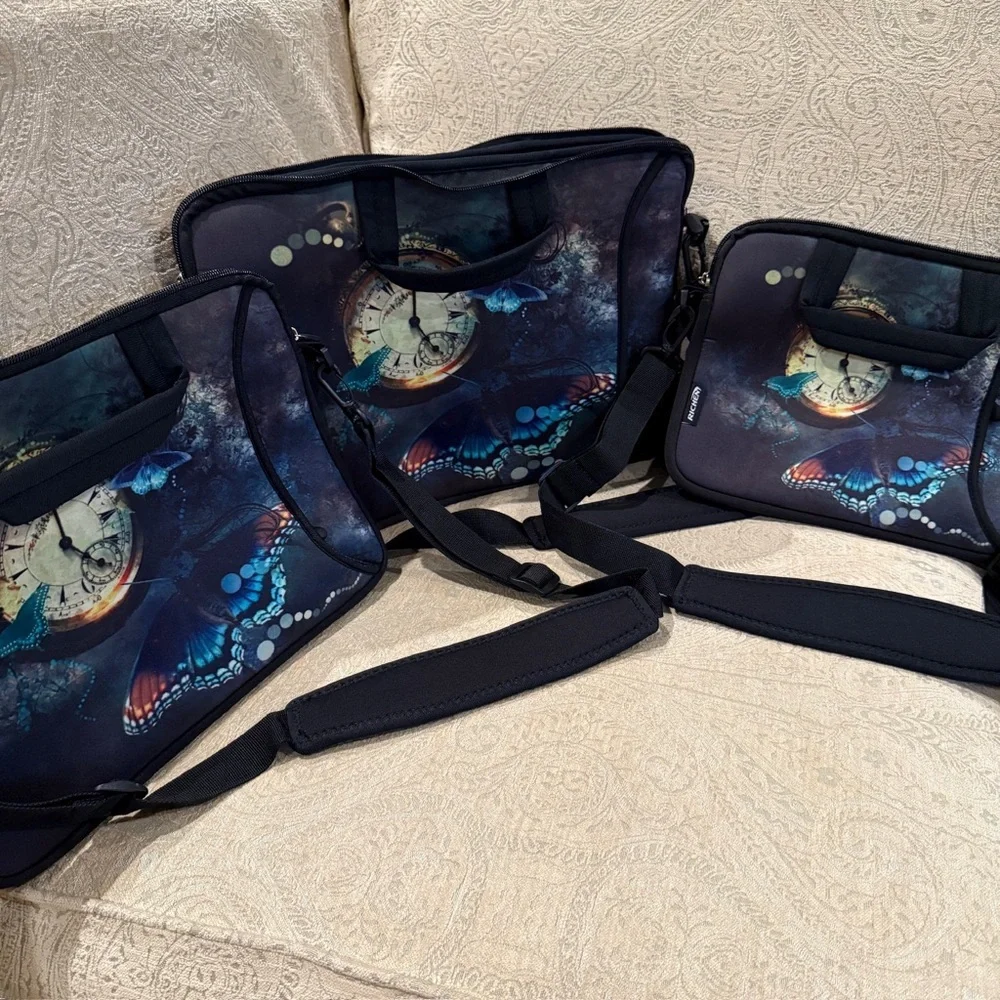 Elegant Butterfly Design Laptop and Tablet Bag Set
